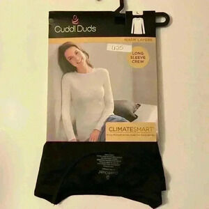 Cuddl Duds Woman’s Climatesmart Warm Layers Crew Neck Large Black NWT